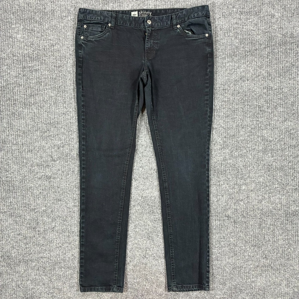 Mossimo Skinny Premium‎ Denim Jeans Womens Size 16R Black Stretch Low Rise